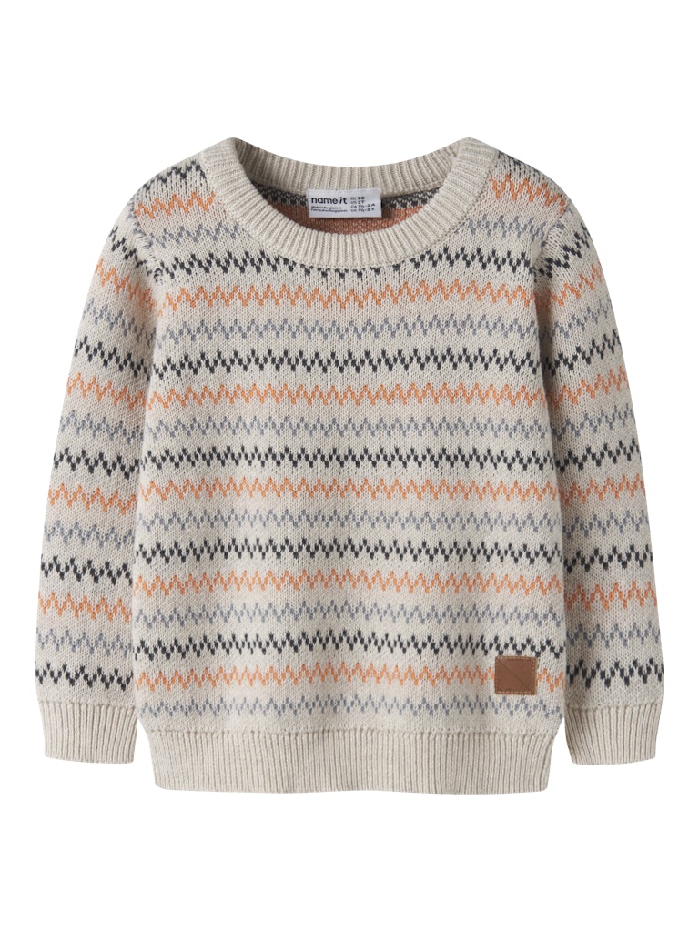 Stickad Tröja Nino Mönstrad Beige