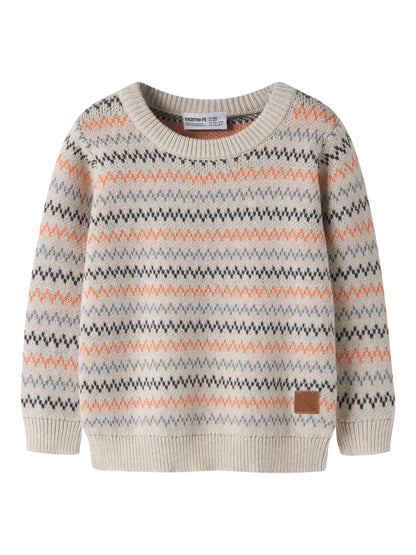Stickad Tröja Nino Mönstrad Beige