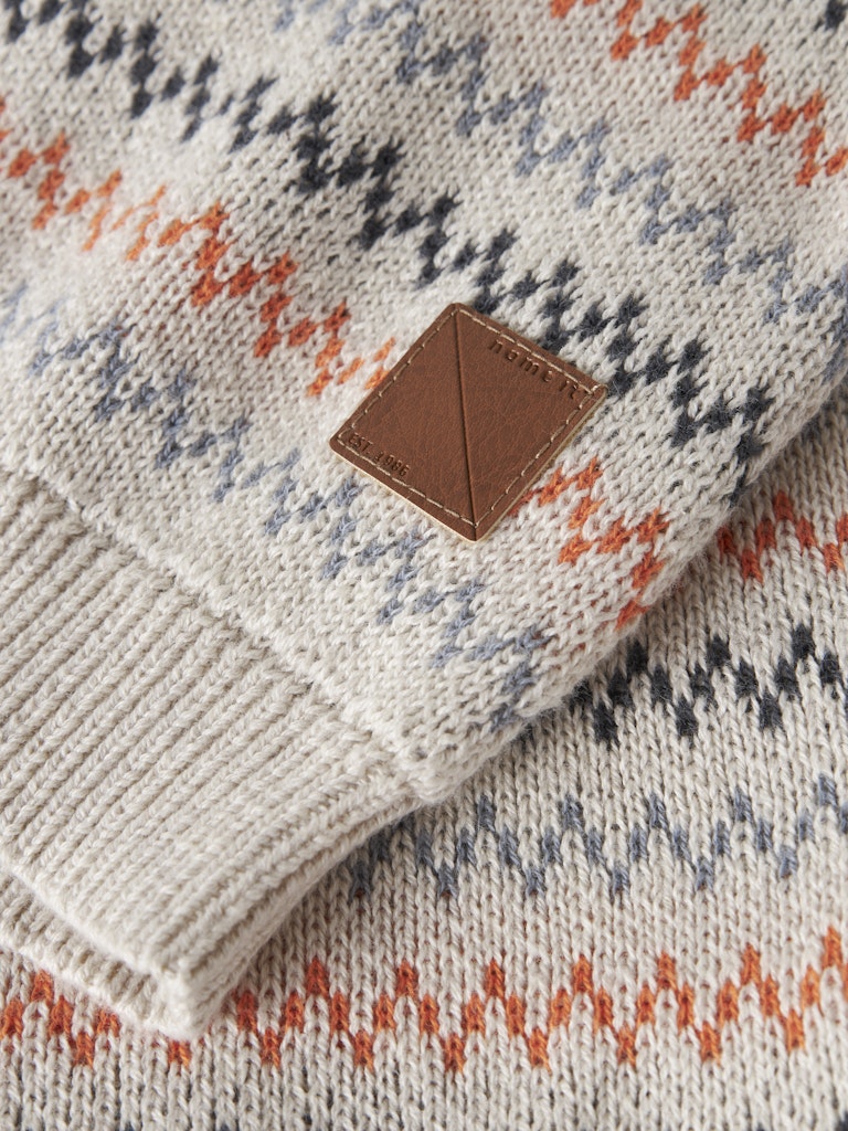 Stickad Tröja Nino Mönstrad Beige