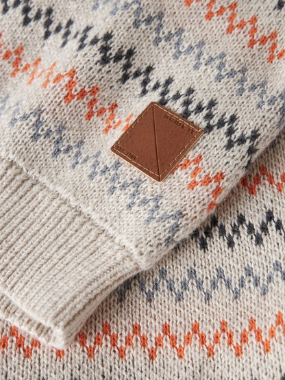 Stickad Tröja Nino Mönstrad Beige
