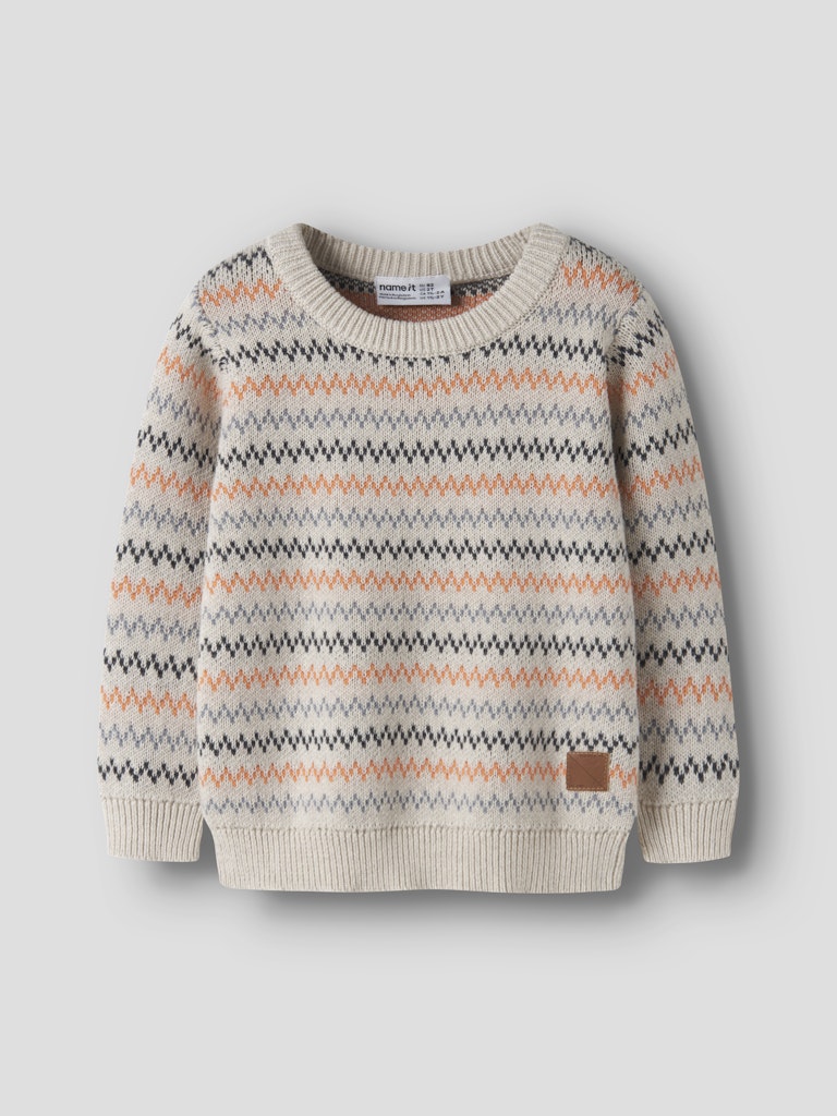 Stickad Tröja Nino Mönstrad Beige