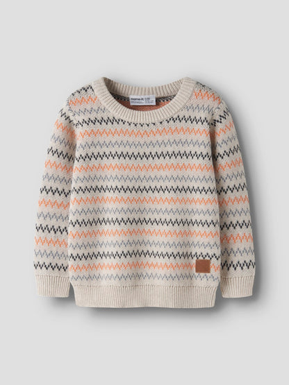 Stickad Tröja Nino Mönstrad Beige
