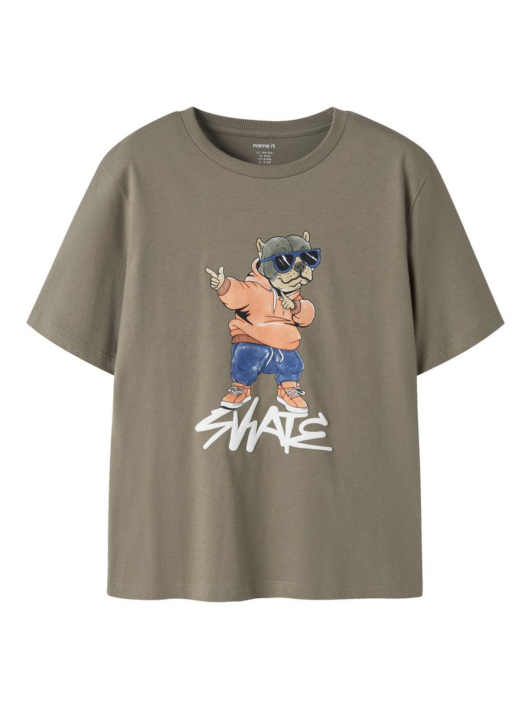 T-shirt Nael Hund Skate Grön