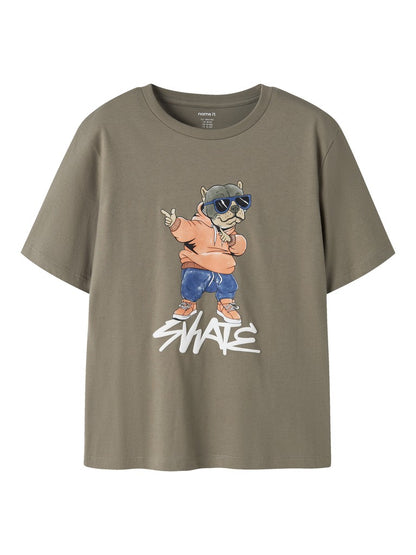 T-shirt Nael Hund Skate Grön