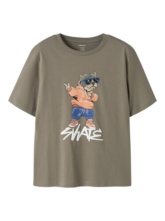 T-shirt Nael Hund Skate Grön