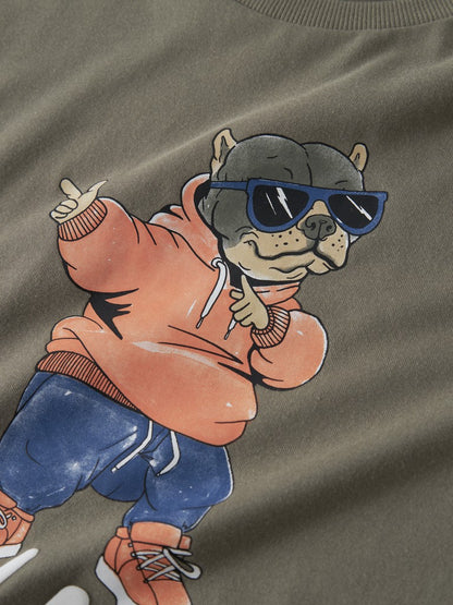 T-shirt Nael Hund Skate Grön