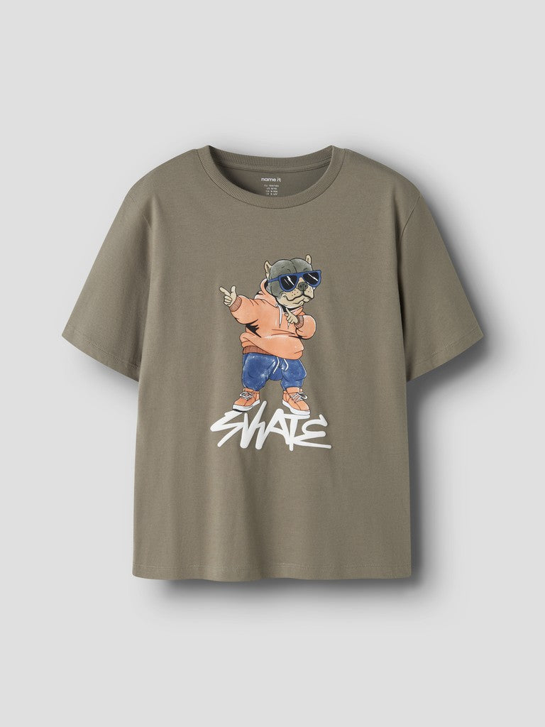 T-shirt Nael Hund Skate Grön