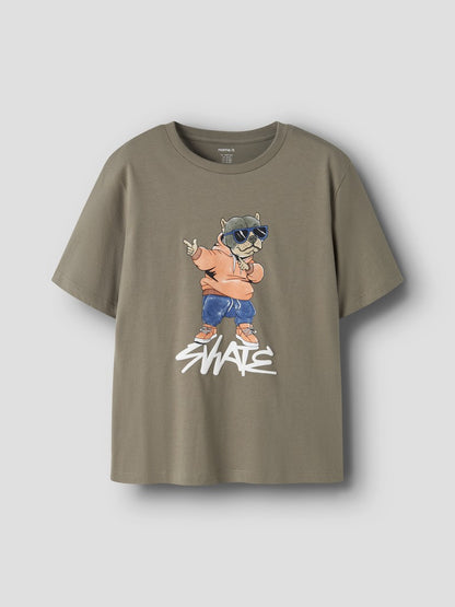 T-shirt Nael Hund Skate Grön