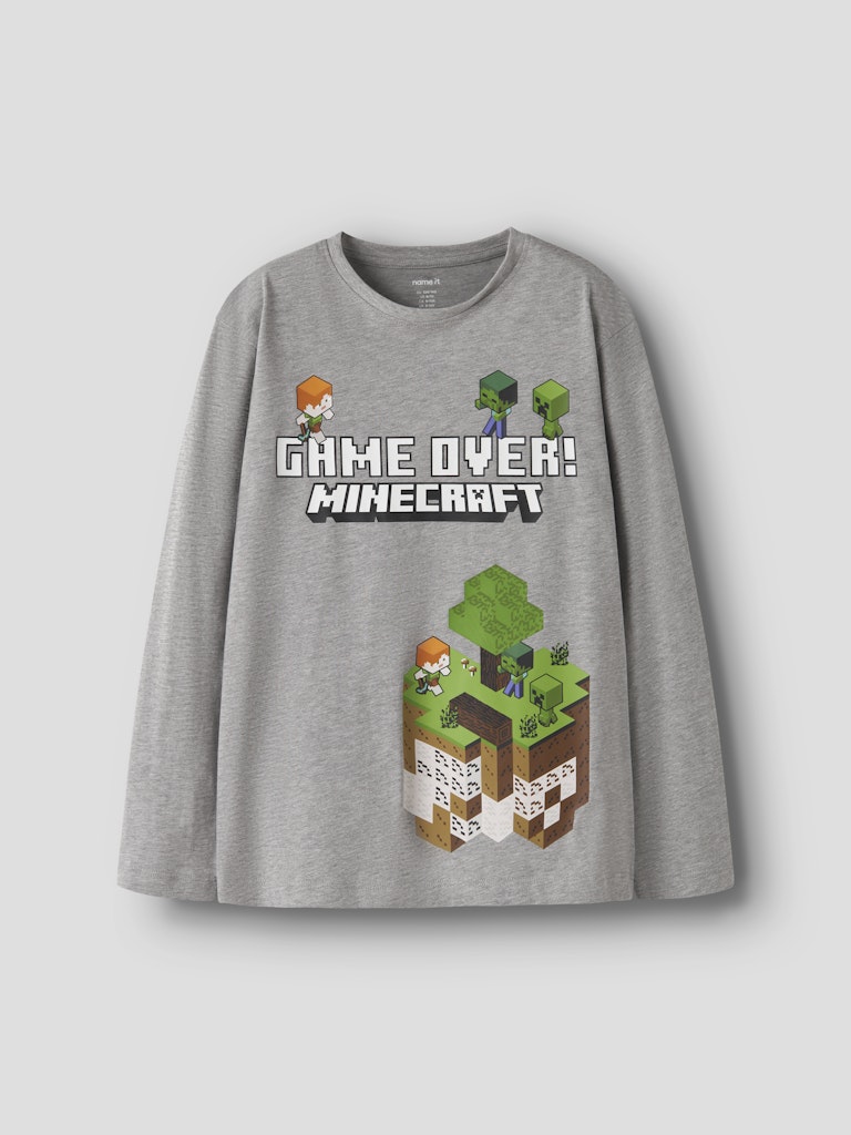 Långärmad Topp Minecraft Ar Grå