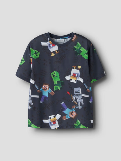 T-shirt Minecraft Stef Poly Blå