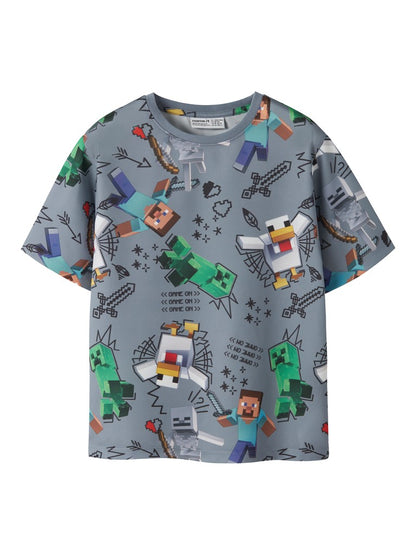 T-shirt Minecraft Stef Poly Gråblå