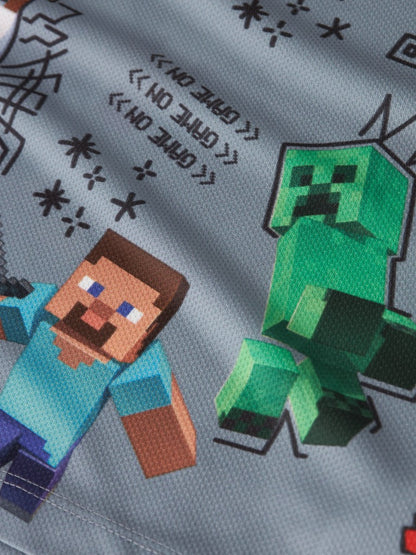 T-shirt Minecraft Stef Poly Gråblå