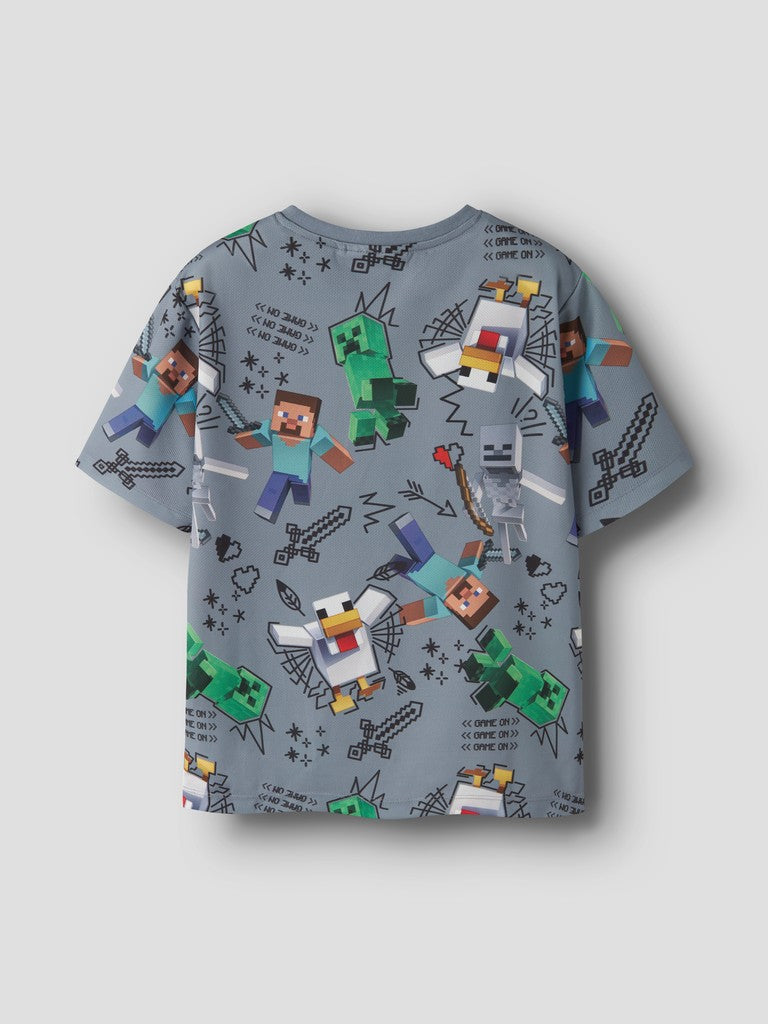 T-shirt Minecraft Stef Poly Gråblå