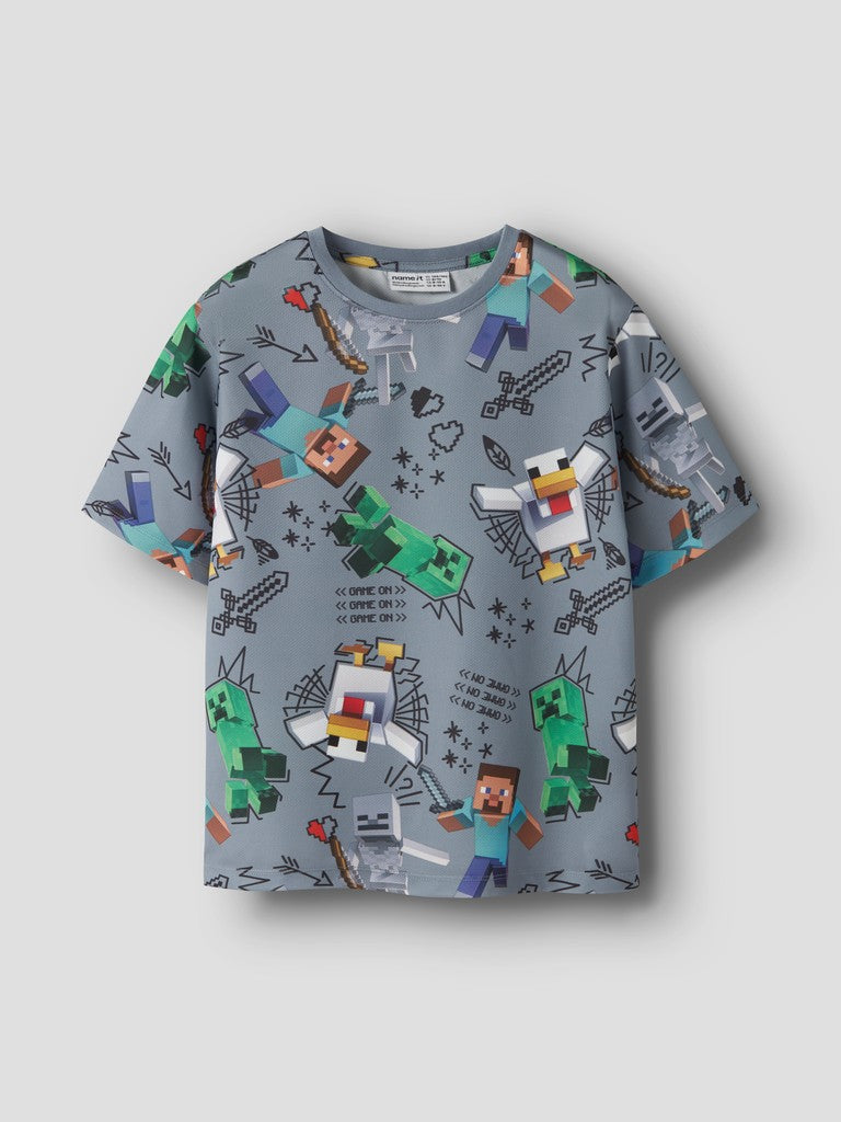 T-shirt Minecraft Stef Poly Gråblå
