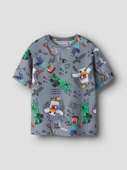 T-shirt Minecraft Stef Poly Gråblå