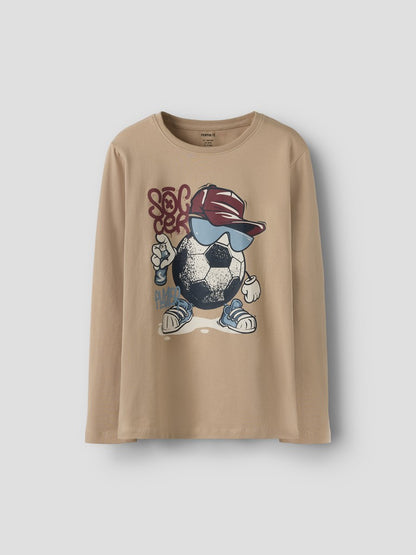 Långärmad Topp Fotboll Vux Beige