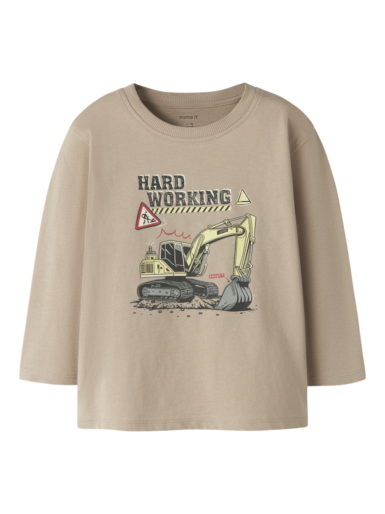 T-shirt Långärmad Grävmaskin Veldo Beige