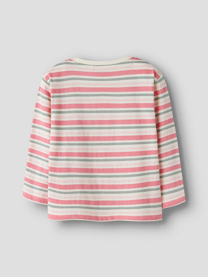 Långärmad Topp Randig Velda Vit Rosa