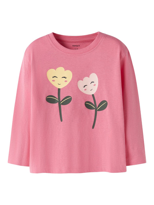Långärmad Topp Blommor Velda Rosa