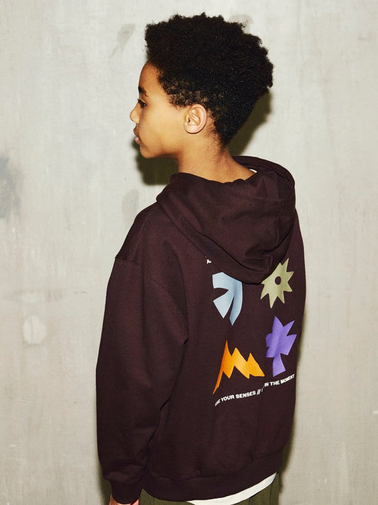 Hoodie Oak Backprint Brun