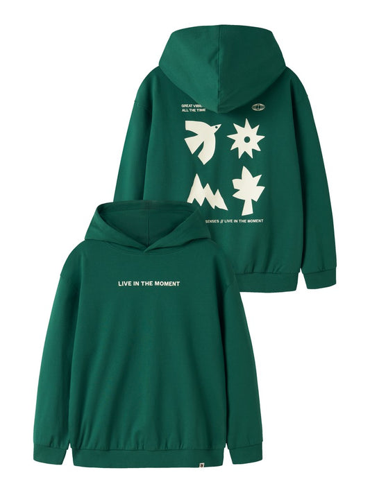 Hoodie Oak Backprint Grön