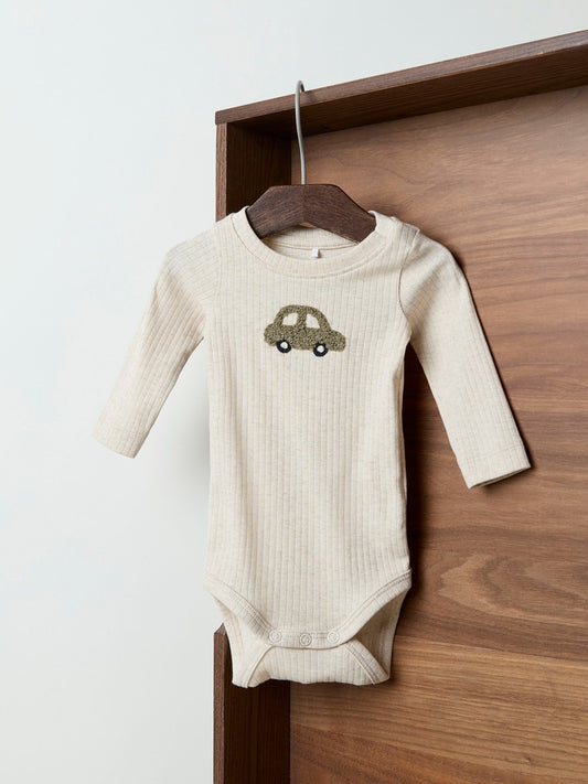 Body Långärmad Olander Ribbad Bil Beige