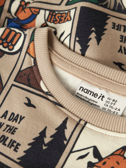 Sweattröja Djur Wildlife Oswaldy Beige