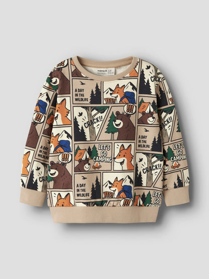 Sweattröja Djur Wildlife Oswaldy Beige