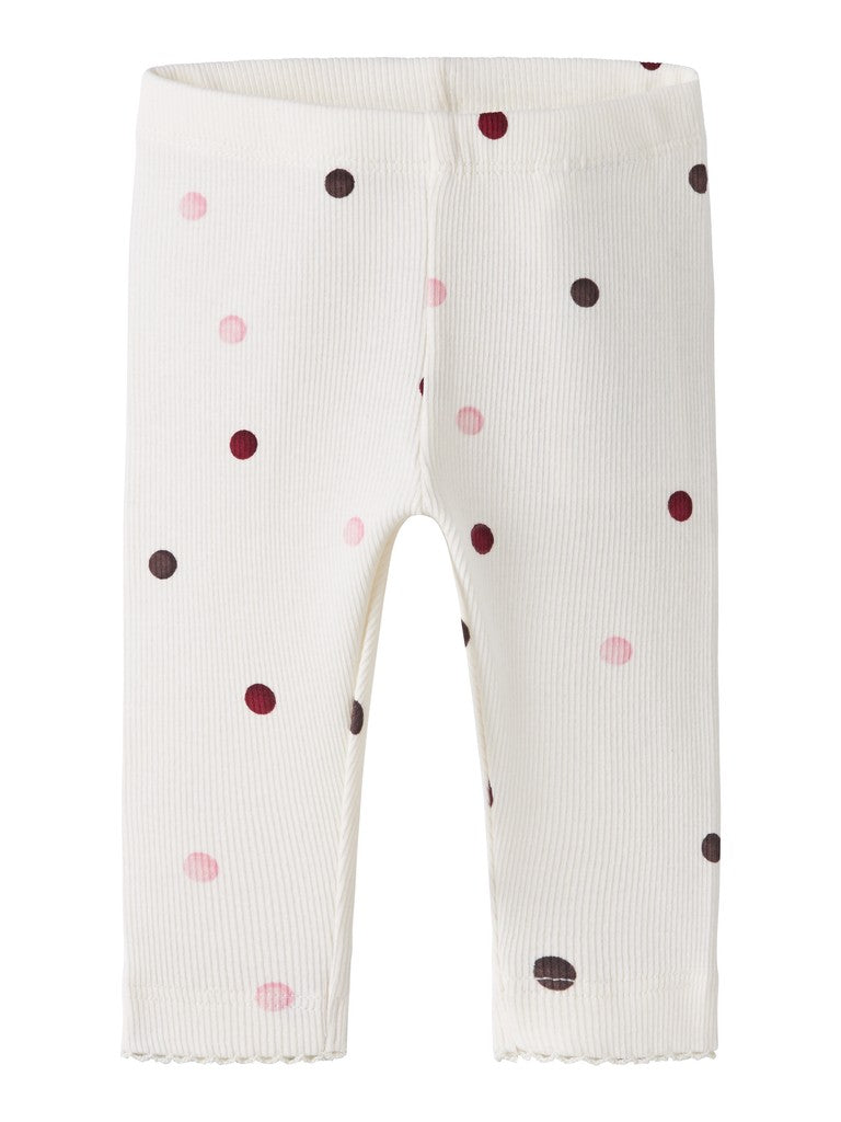 Leggings Nutti Ribbade Prickar Vit