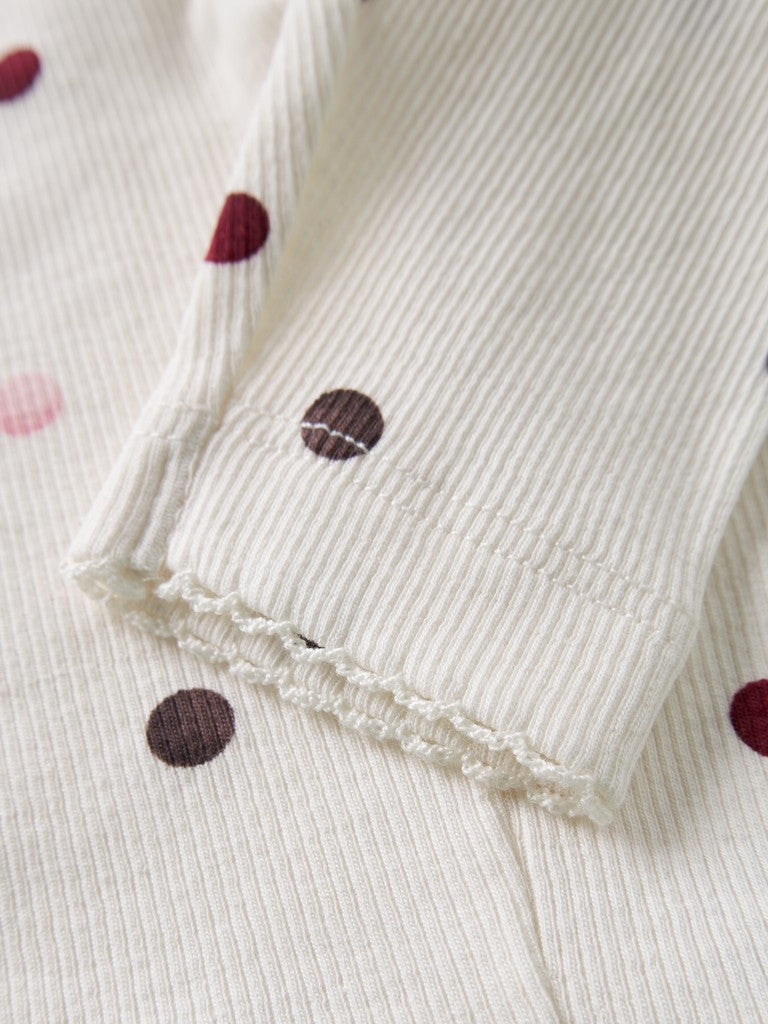 Leggings Nutti Ribbade Prickar Vit