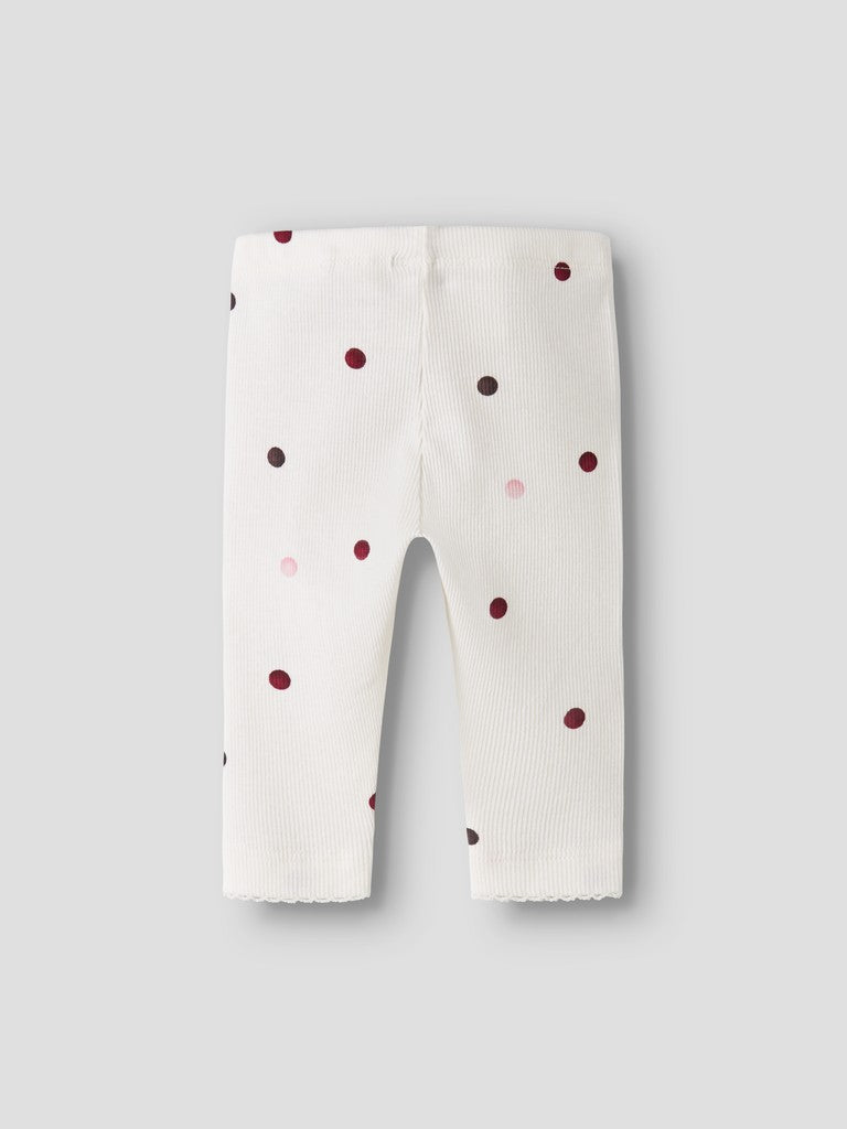 Leggings Nutti Ribbade Prickar Vit