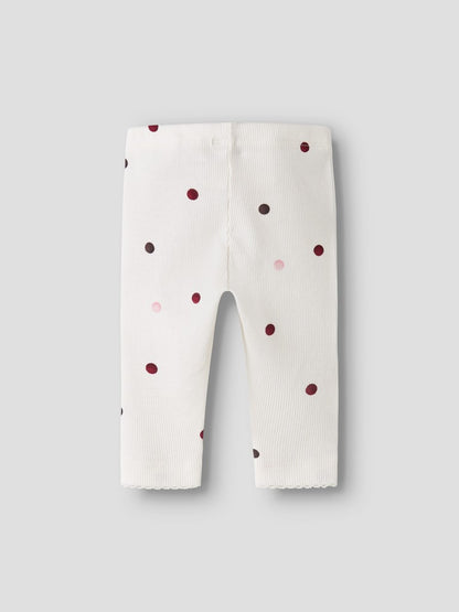 Leggings Nutti Ribbade Prickar Vit