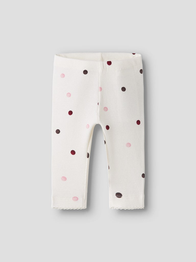 Leggings Nutti Ribbade Prickar Vit