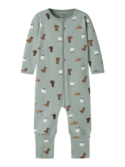 Pyjamas Hundar Dragkedja Grön