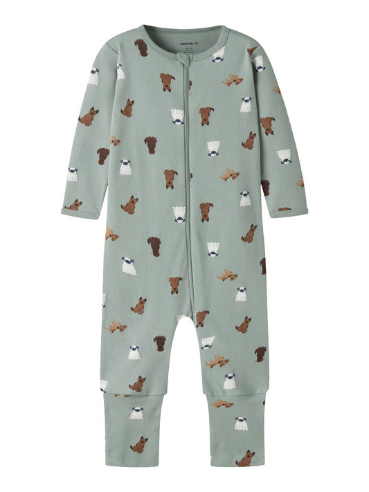 Pyjamas Hundar Dragkedja Grön
