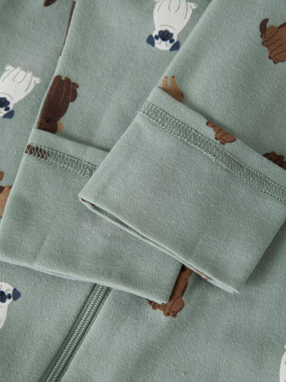 Pyjamas Hundar Dragkedja Grön