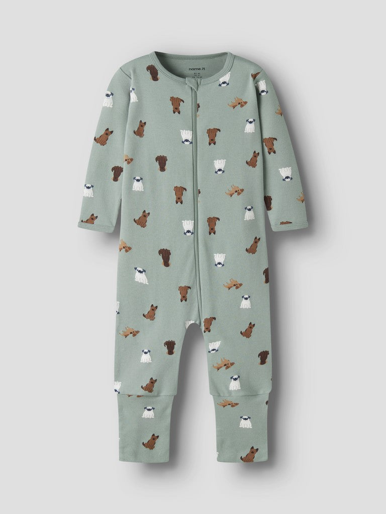 Pyjamas Hundar Dragkedja Grön