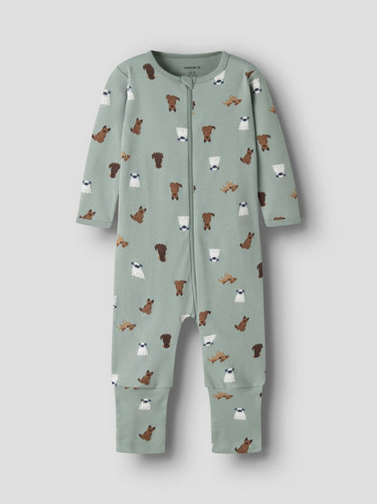 Pyjamas Hundar Dragkedja Grön