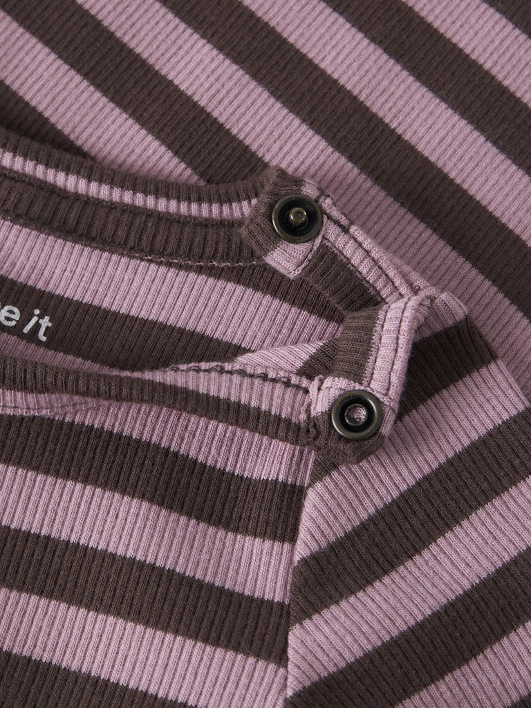 Body Banio Ribbad Långärmad Randig Rosa