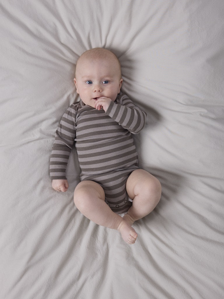 Body Banio Ribbad Långärmad Randig Brun