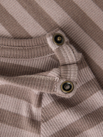 Body Banio Ribbad Långärmad Randig Brun