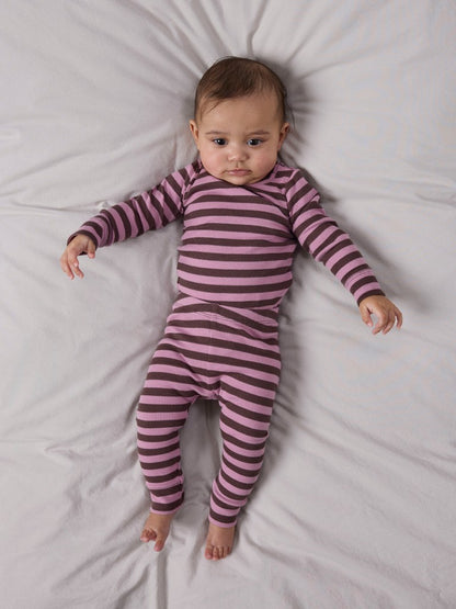 Byxa/Legging Banio Ribbad Randig Rosa