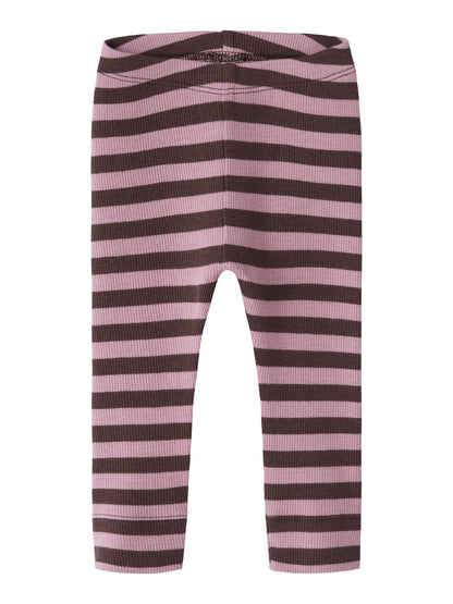 Byxa/Legging Banio Ribbad Randig Rosa