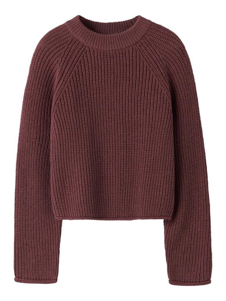 Stickad Tröja Venja Enfärgad Mörk Rosa