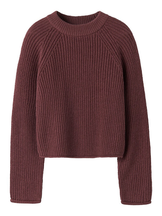 Stickad Tröja Venja Enfärgad Mörk Rosa