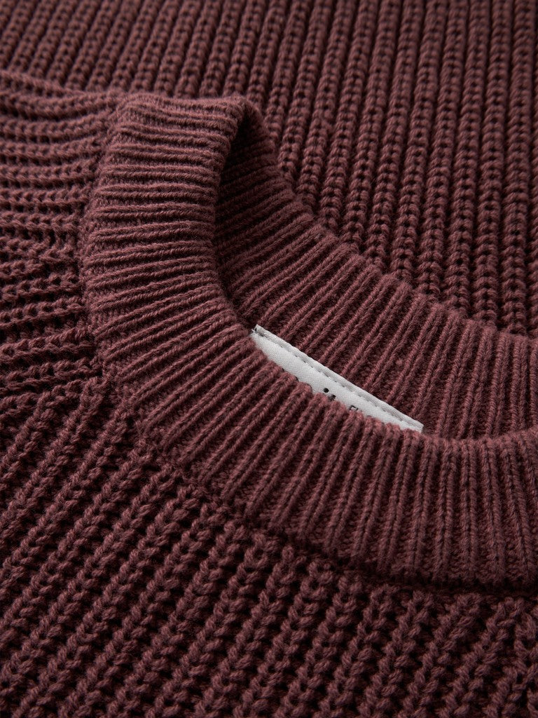 Stickad Tröja Venja Enfärgad Mörk Rosa
