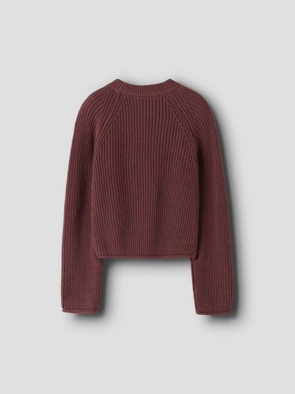 Stickad Tröja Venja Enfärgad Mörk Rosa