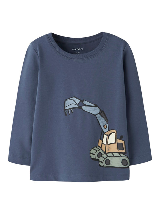 T-shirt Långärmad Grävmaskin Karke Blå