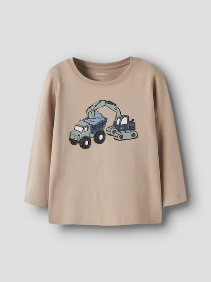 T-shirt Långärmad Grävmaskin Karke Beige
