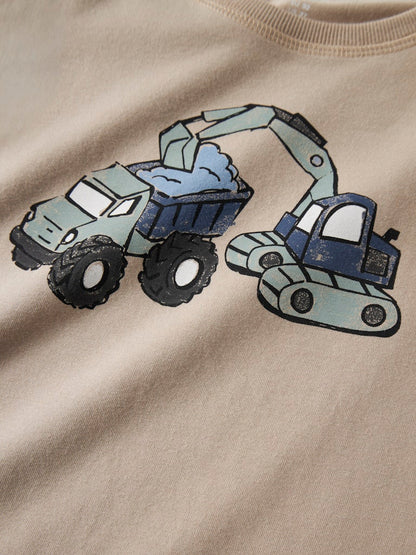 T-shirt Långärmad Grävmaskin Karke Beige